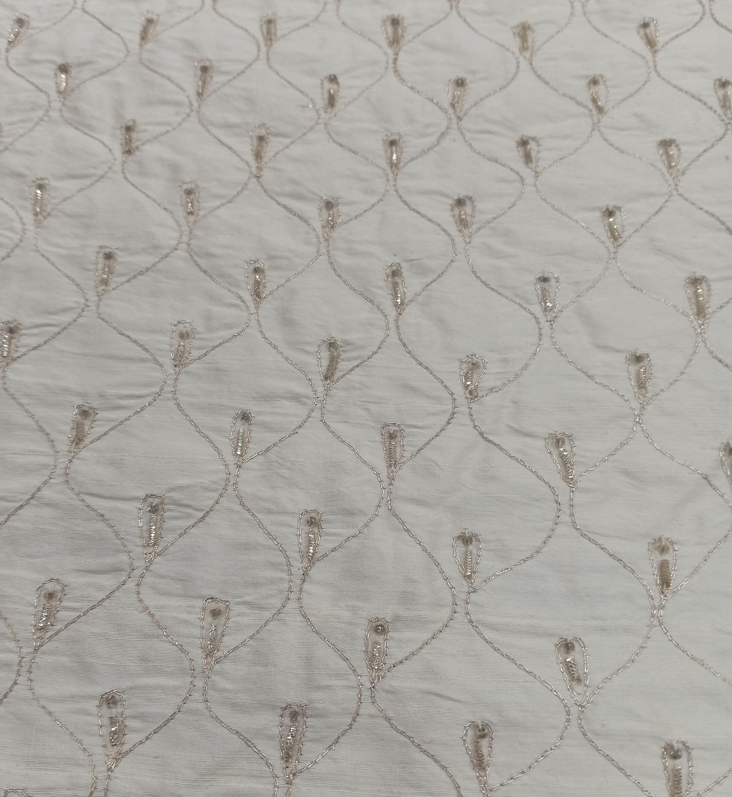 Embroidered Silk Dupion - PE62 cols - 100% Silk base - 2 col