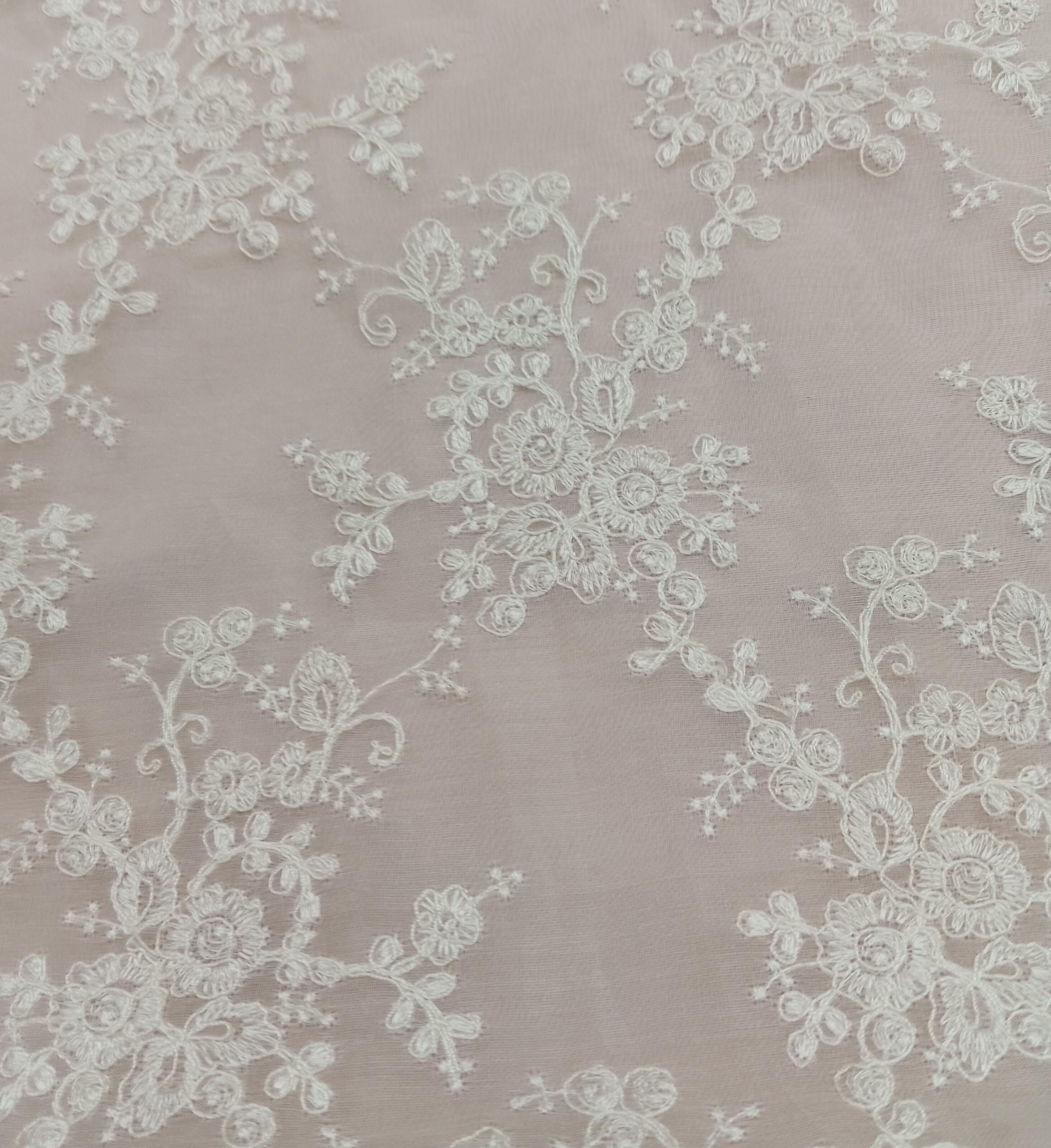 Embroidered Silk Organza - PM1 - 100% Silk base - 1 Col