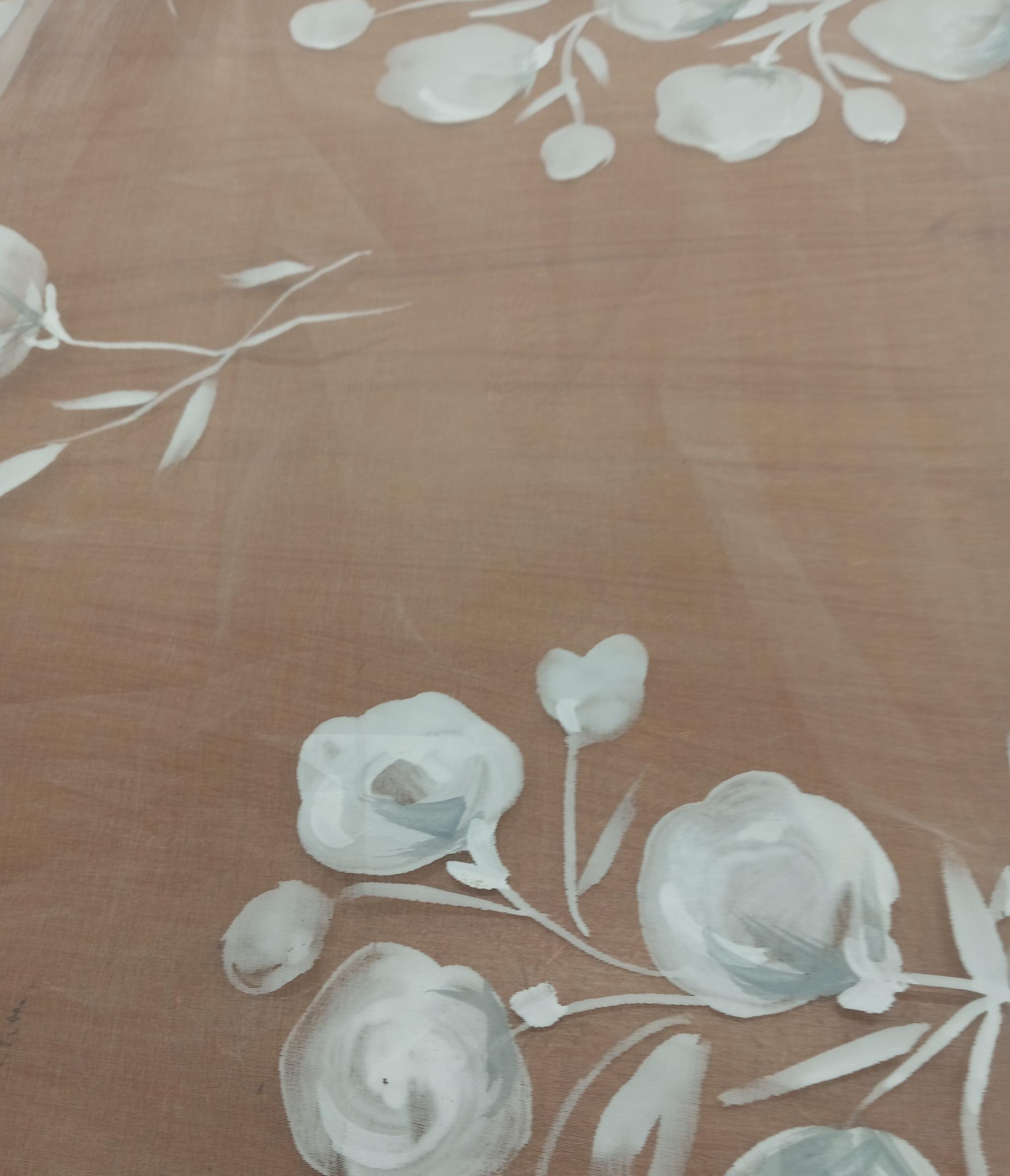 Hand Painted Organza - PS 1365 - Silk 100% - 1 Col