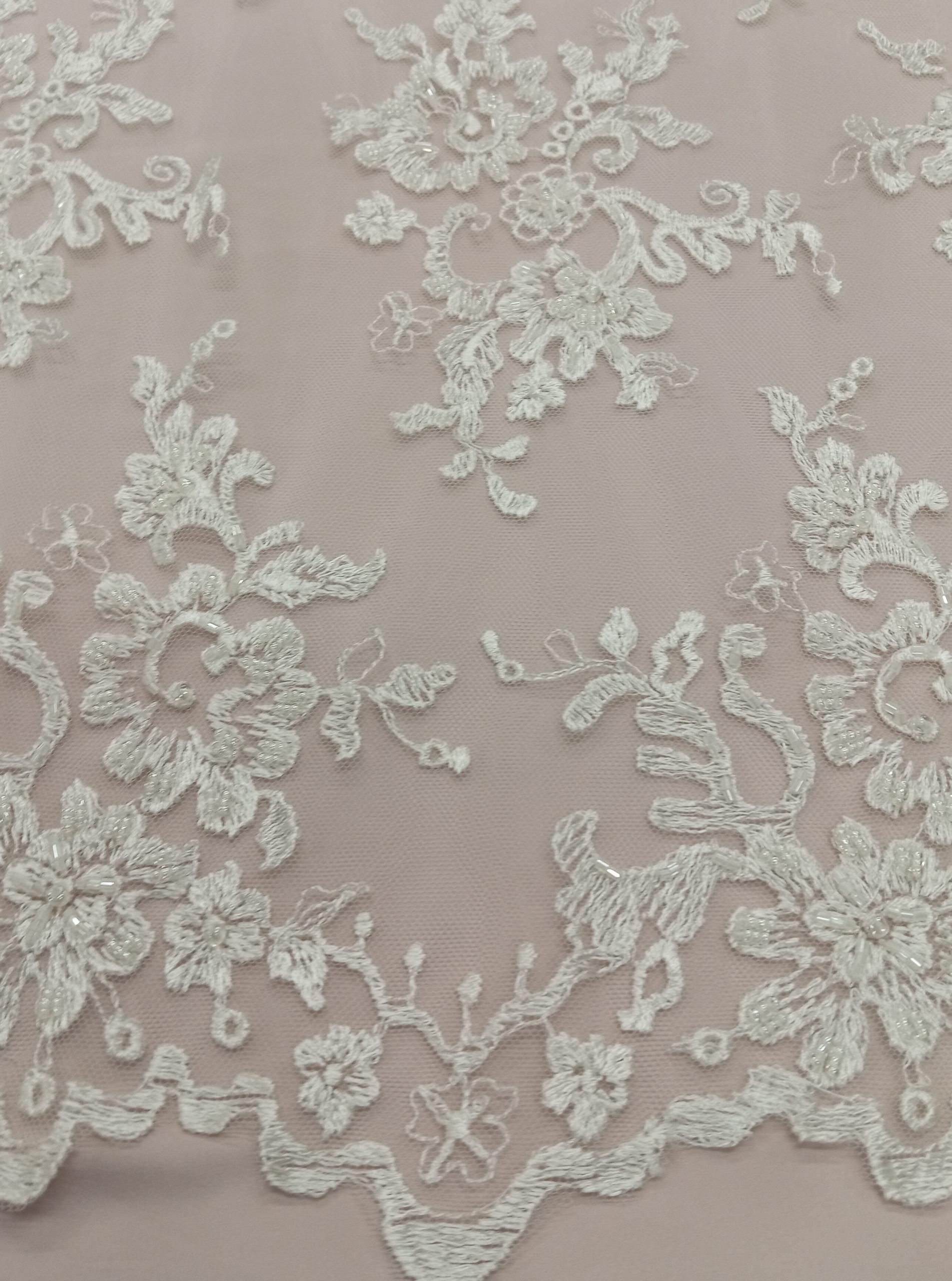 Floral with Bugle beads - Lace ML 6 - 1 col