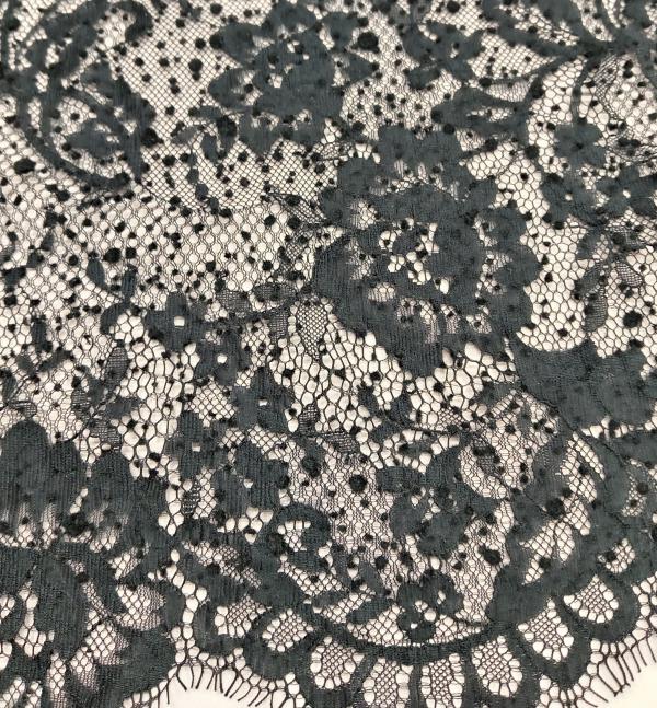 Black Lace + Flock Spots - Lace GL 2 - PES 100% - 1 col - Lace & Tulles