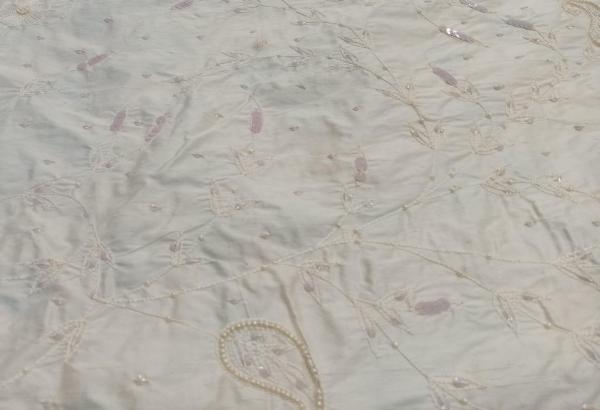 Embroidered Silk Dupion - PE8 - 100% Silk base - 1 col