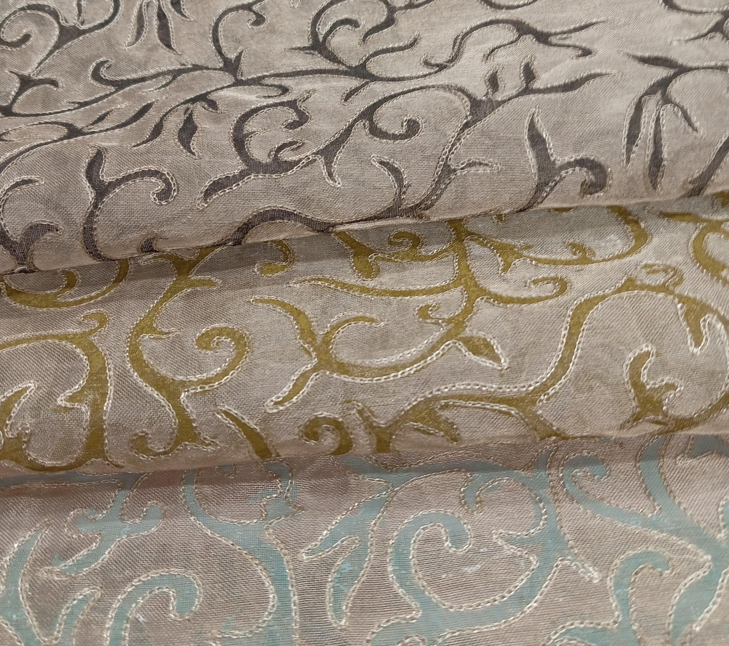 Embroidered Silk Organza - ME131 - 100% Silk base - 4 Cols