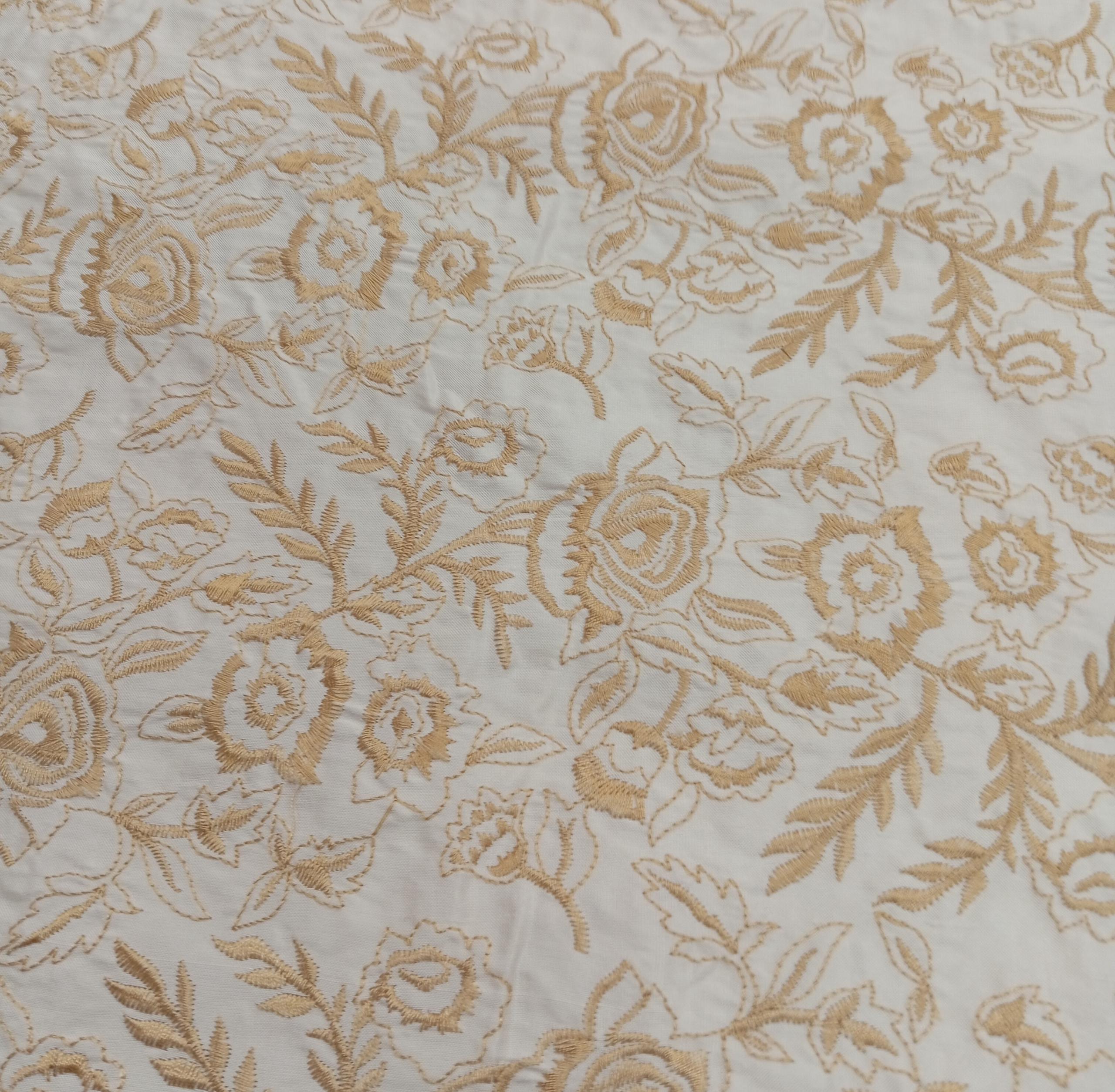 Embroidered Silk Dupion - ME30 - 100% Silk base - 1 col
