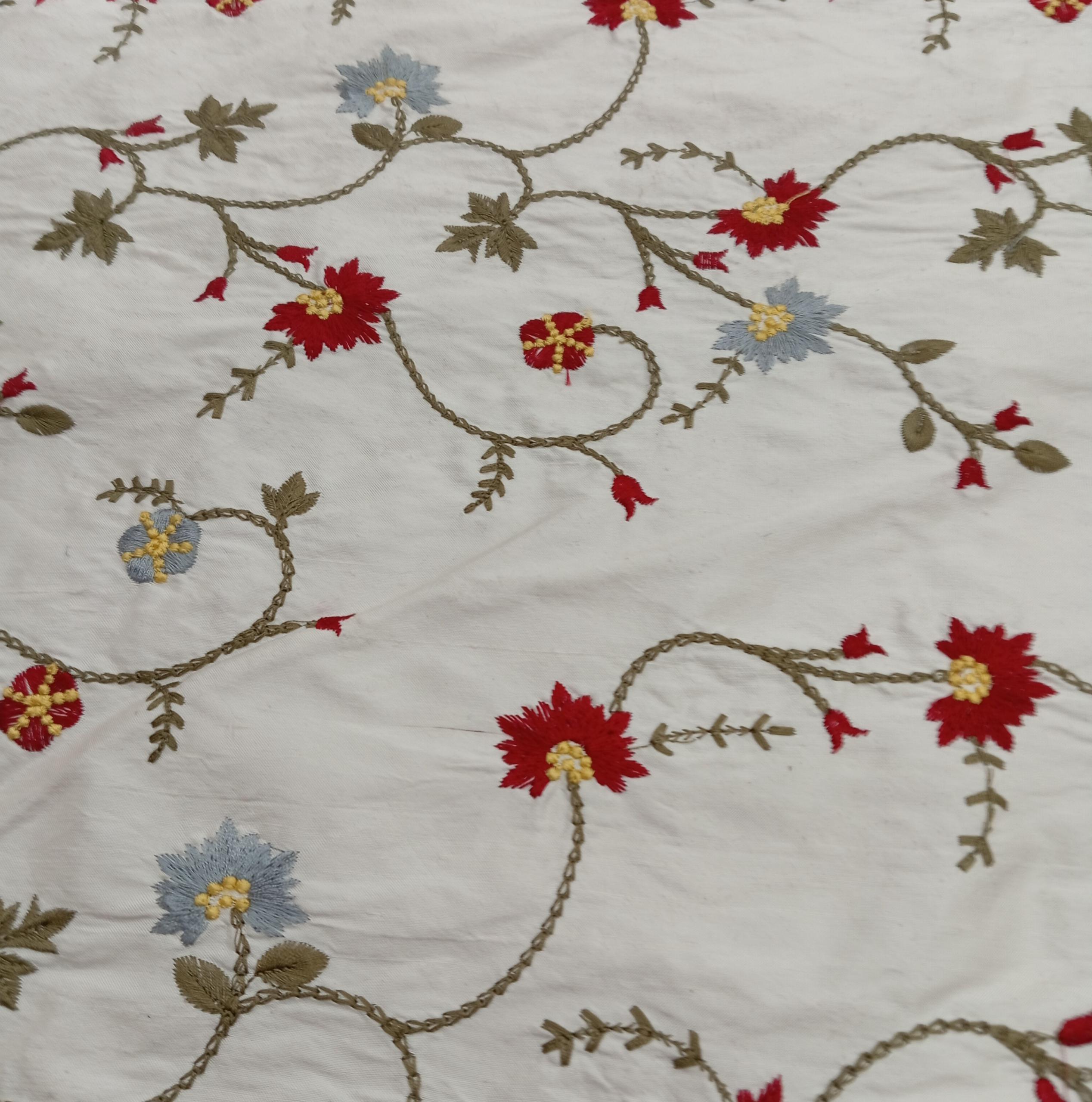 Embroidered Silk Dupion - ME92 - 100% Silk base - 3 Cols