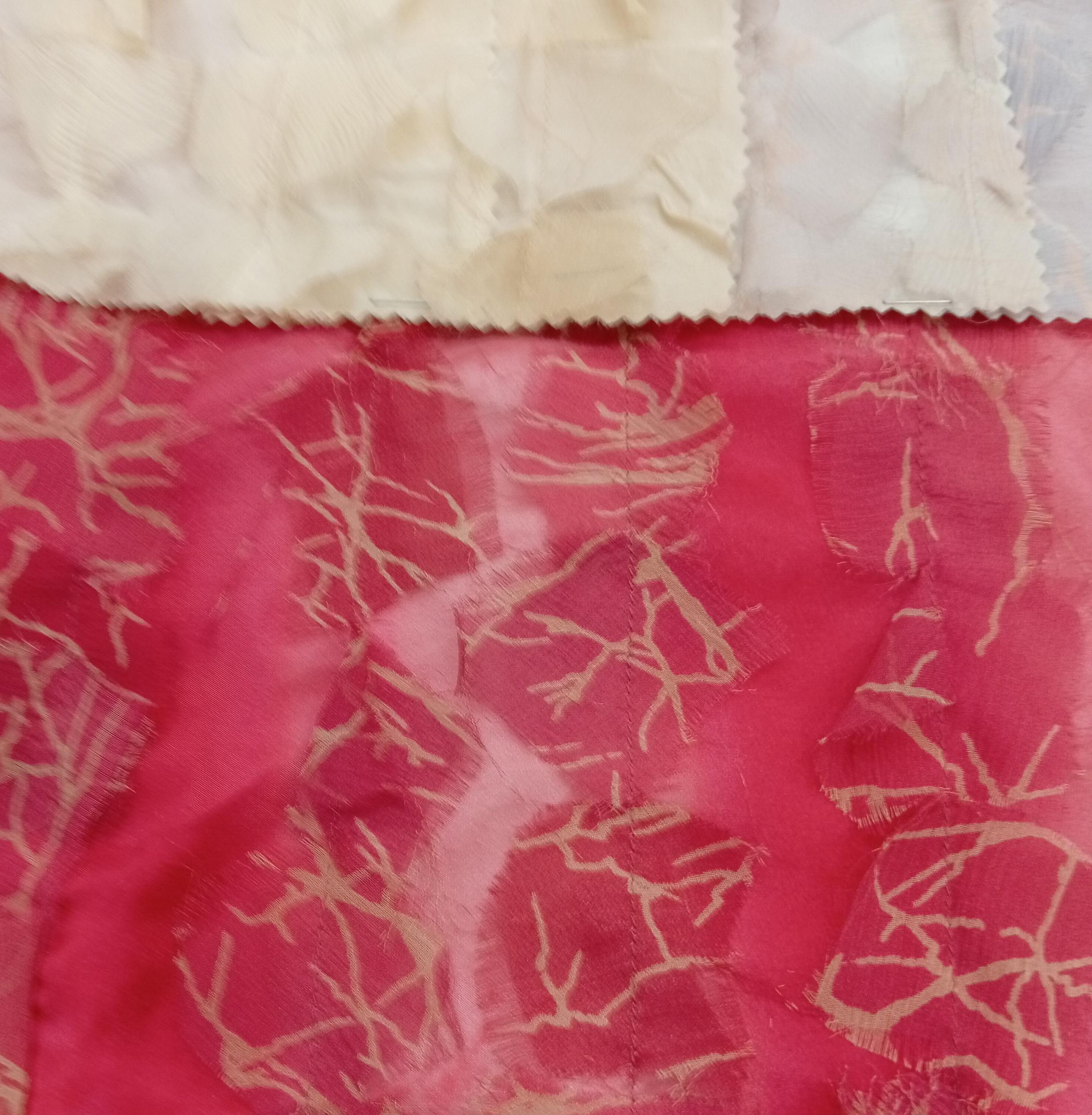 Embroidered Silk Habotai - ME100 - 100% Silk base - 3 Cols