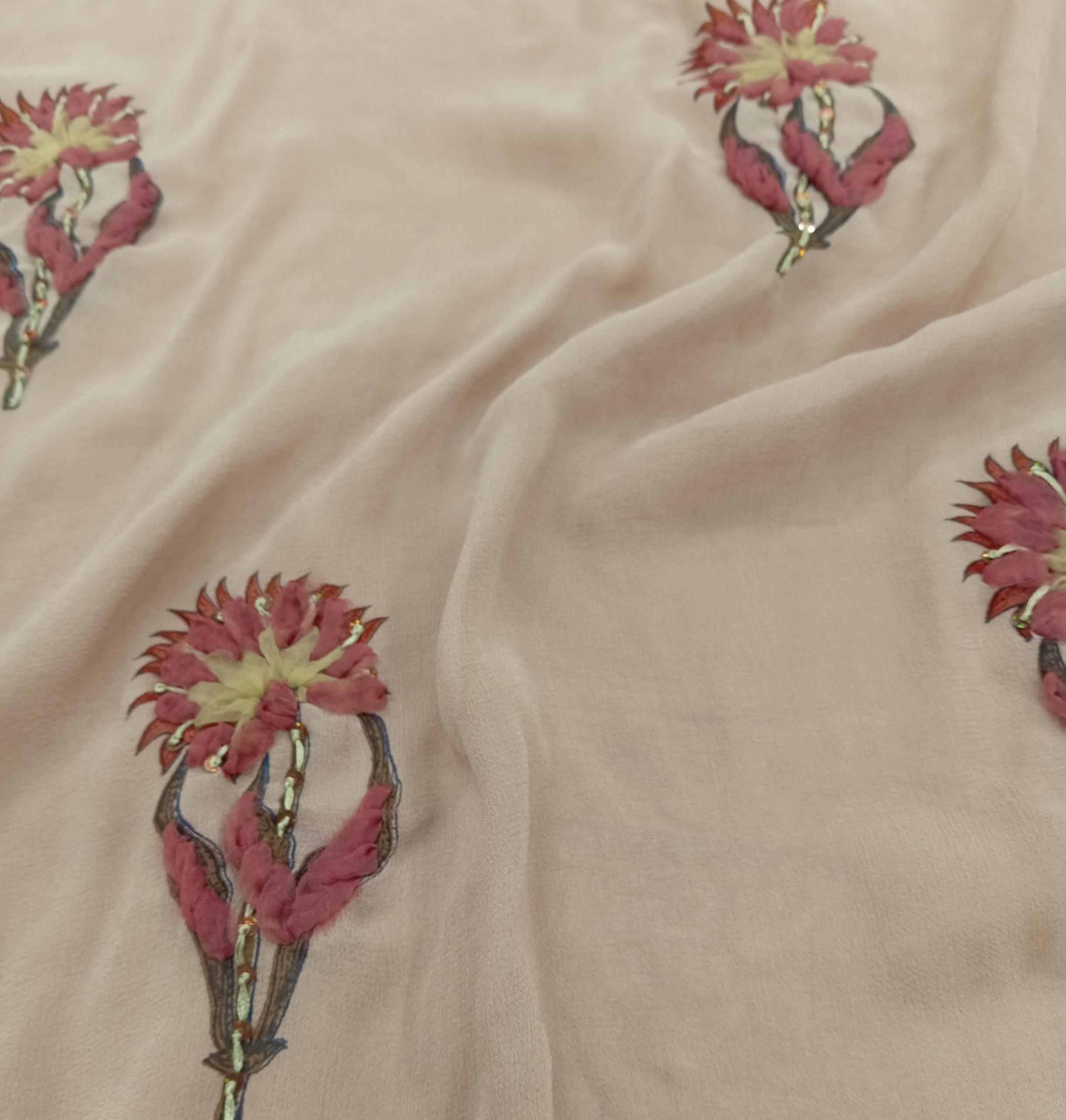 Embroidered Silk Georgette - PE95 - 100% Silk base - 2 cols