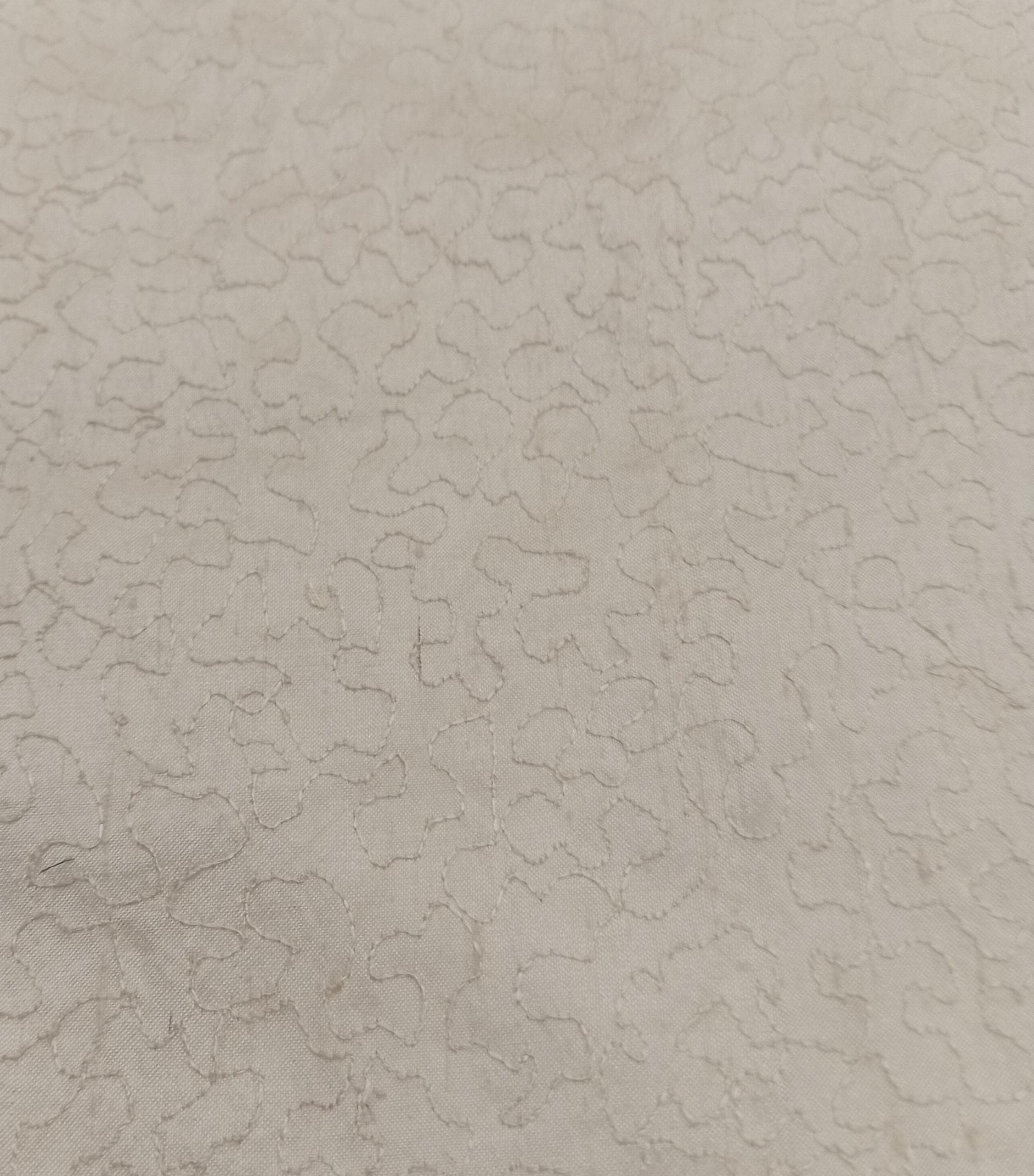 Embroidered Silk Dupion - ME14 - 100% Silk base - Ivory