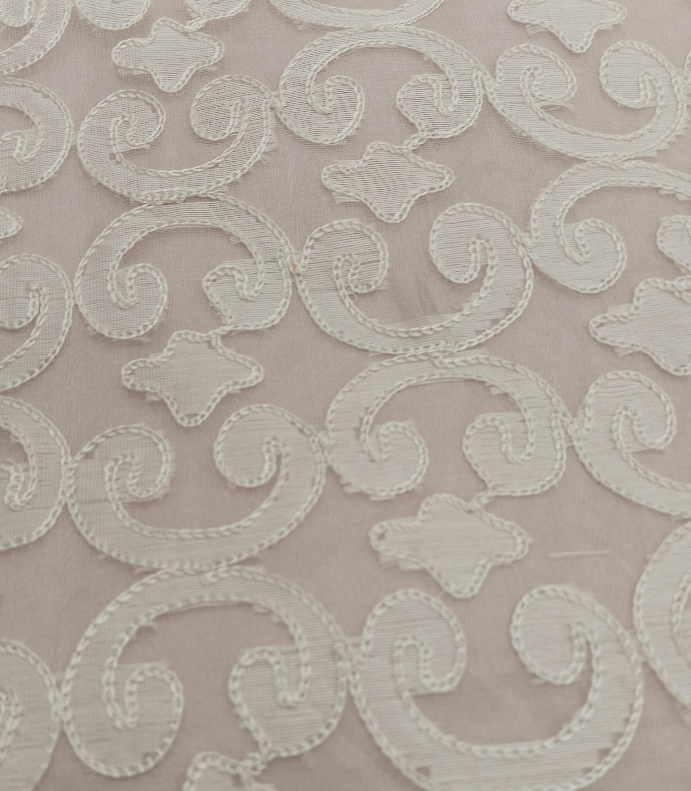 Embroidered Silk Organza - ME51 - 100% Silk base - 2 Cols
