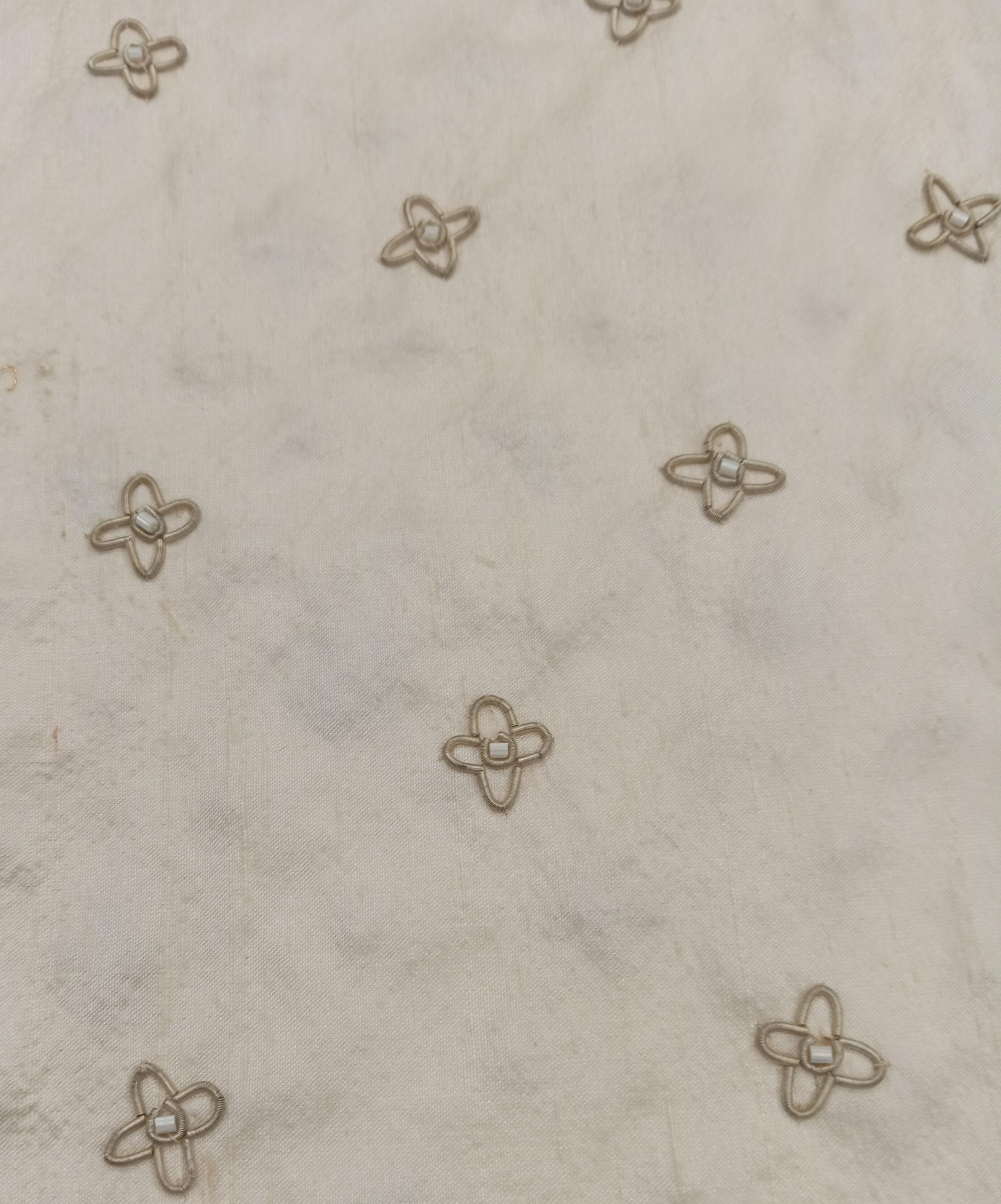 Embroidered Silk Dupion - PE56 - 100% Silk base - 1 col