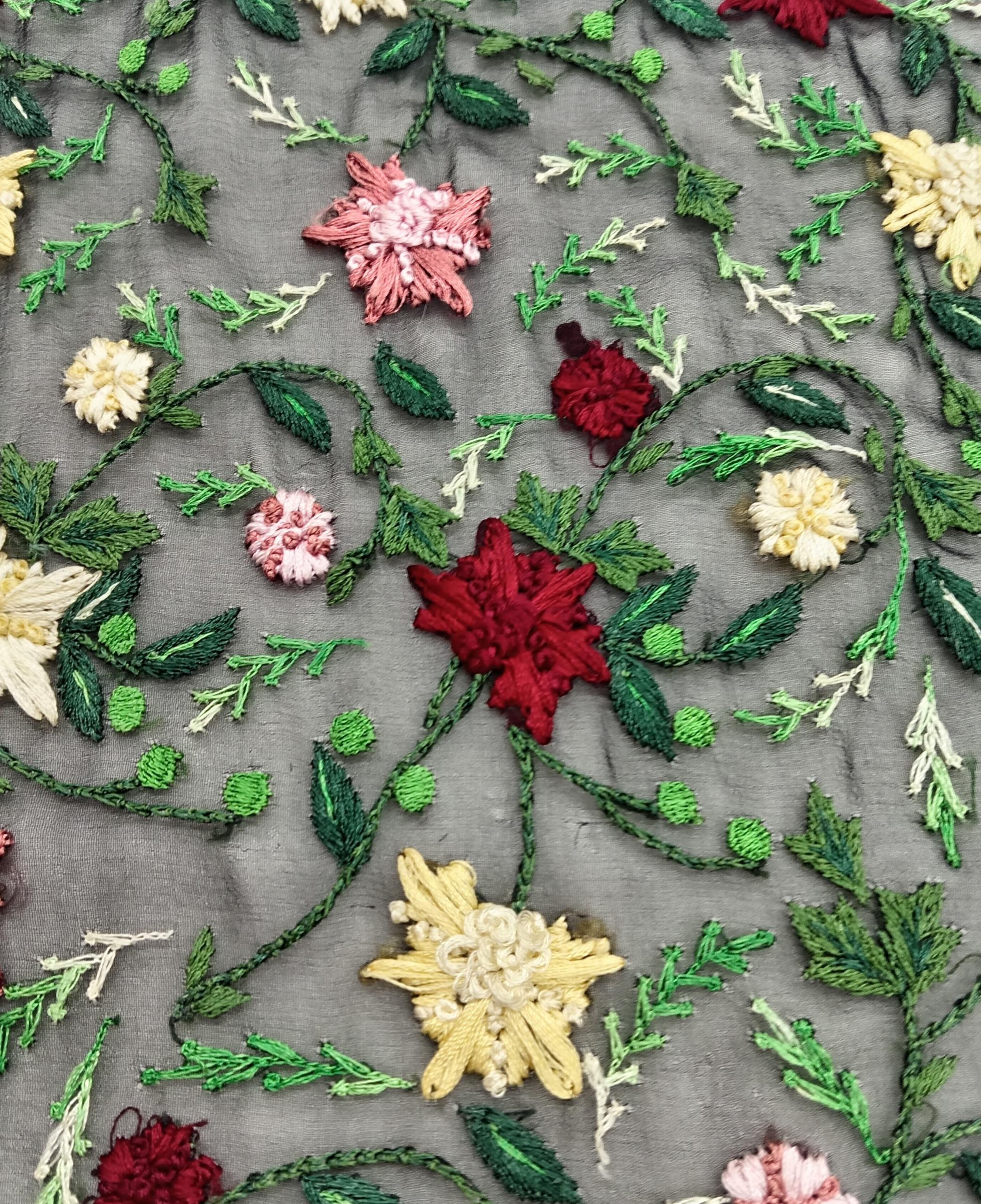 Embroidered Silk Georgette - ME85 - 100% Silk base - 1 col