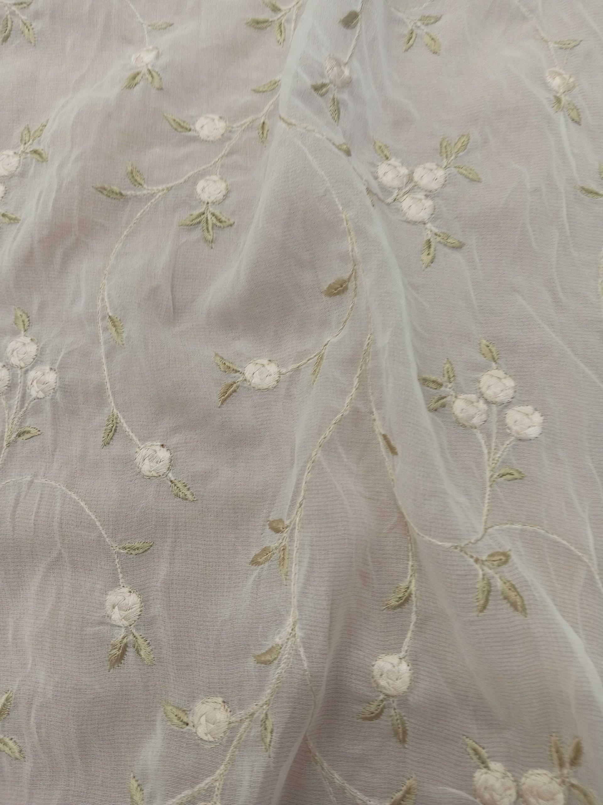 Blossom - ME 90 Ggt - 100% Silk - 2 col - Embroidered Silk