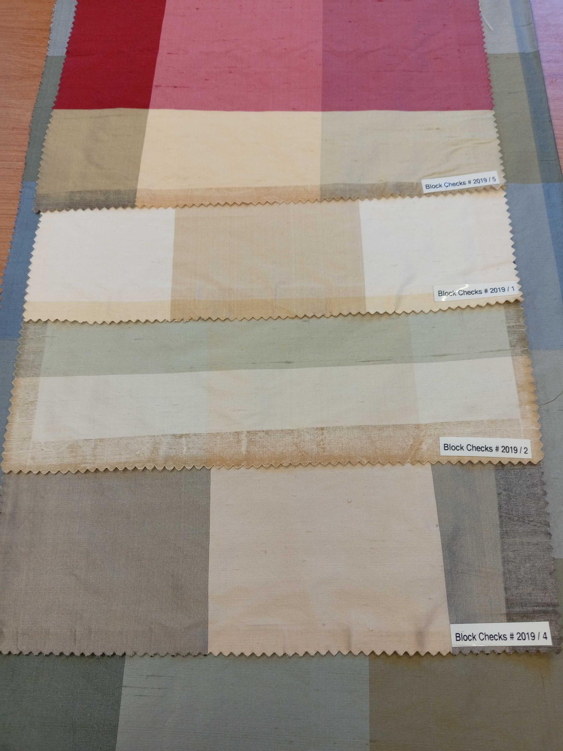 Silk Block Checks - ID 2019 - 100% Silk - 5 cols
