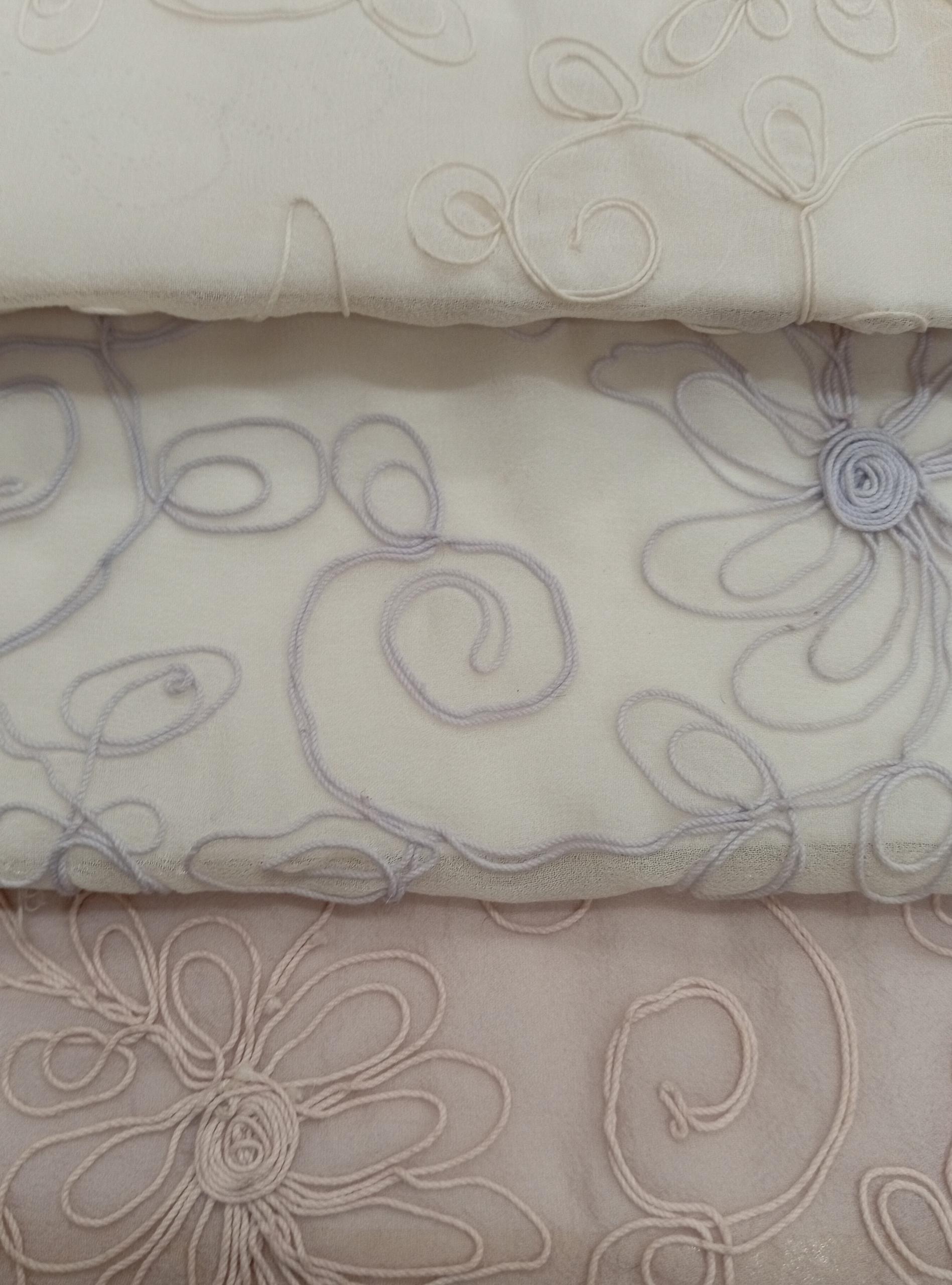 Embroidered Silk Georgette - ME72 - 100% Silk base - 3 cols