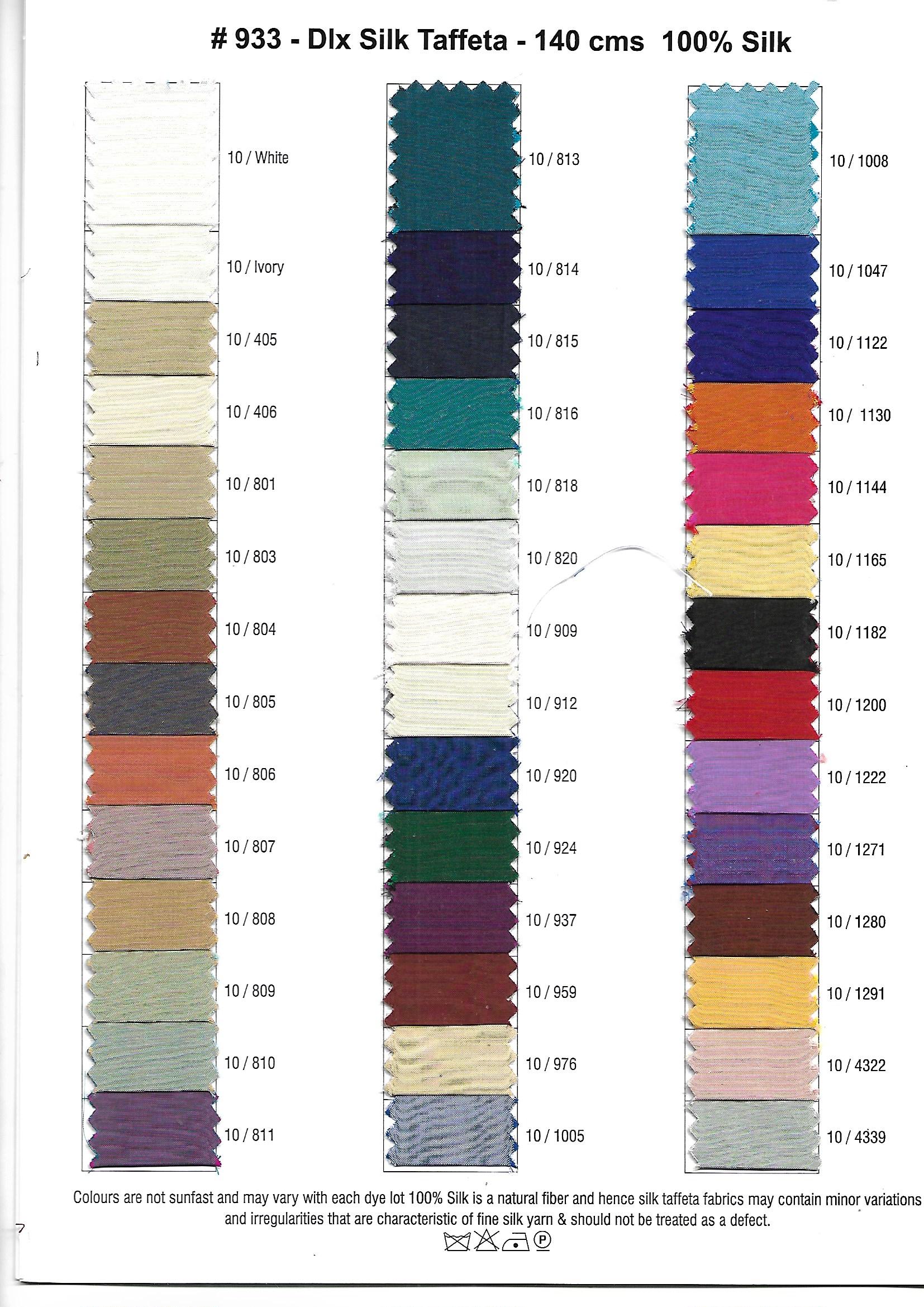 Dlx Silk Taffeta - #933 cols - Silk 100% - 4 cols